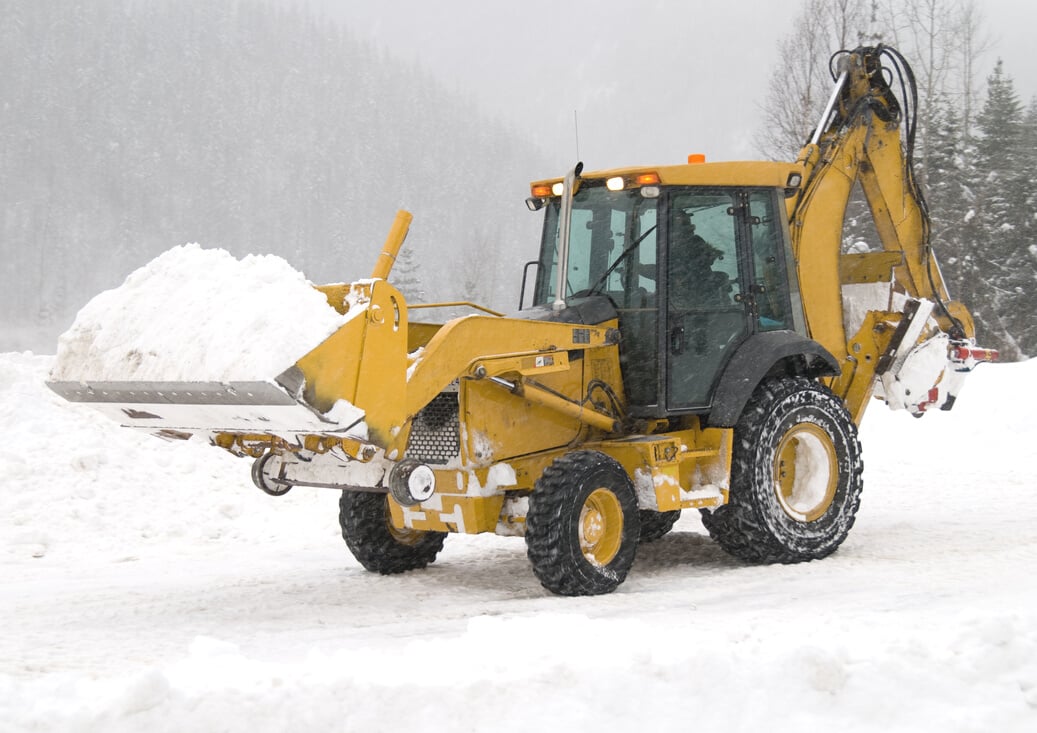 Front End Loader Clearing Snow